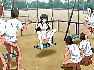 Hentai schoolgirl gets gangbanged
